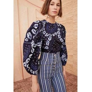 Ulla Johnson Eliza Blouse in Indigo- Size 6